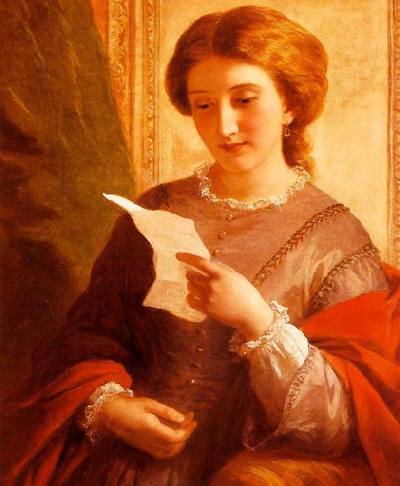 Alfred Chalon Girl Reading a Letter Germany oil painting art